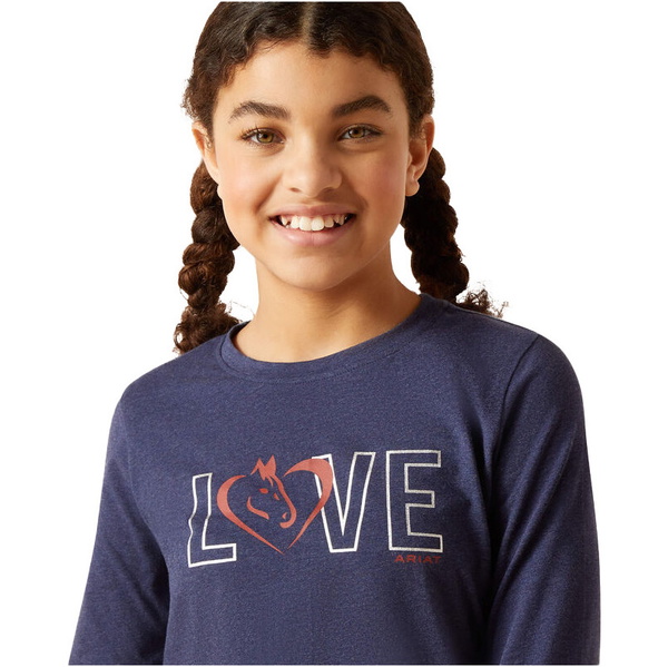 Ariat Junior Amour Manche Longue T-Shirt 10046496 - Navy Heather